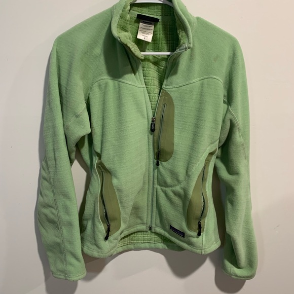 Women’s Patagonia Polartec Fleece jacket, pale green, full zip - Picture 1 of 5